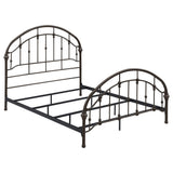 Cama Queen de metal con marco abierto Rowan, color bronce oscuro