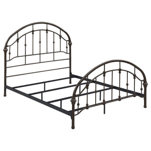 Cama Queen de metal con marco abierto Rowan, color bronce oscuro