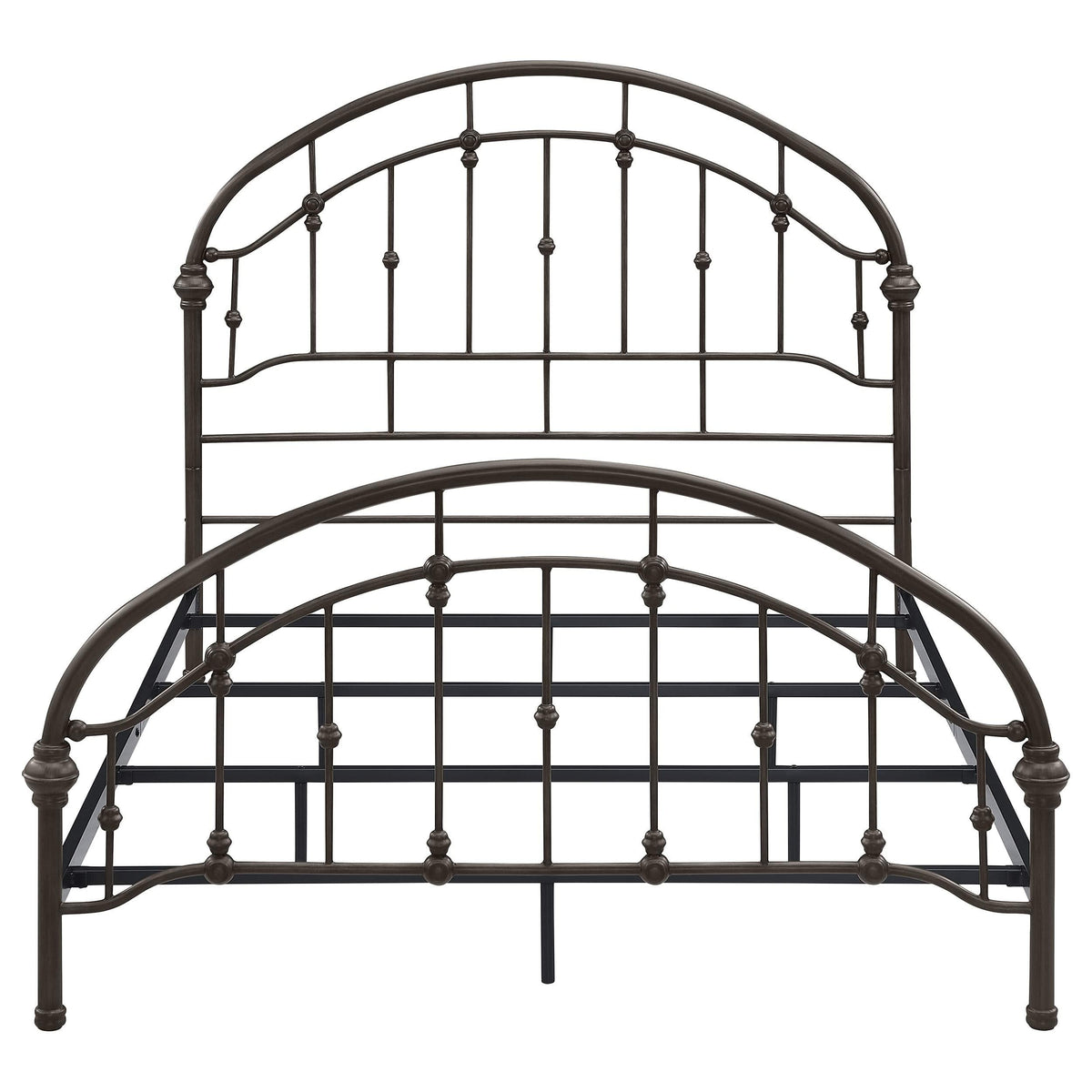 Cama Queen de metal con marco abierto Rowan, color bronce oscuro