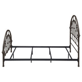 Cama Queen de metal con marco abierto Rowan, color bronce oscuro