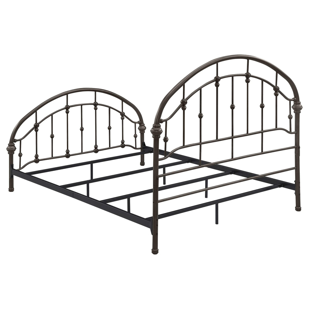Cama Queen de metal con marco abierto Rowan, color bronce oscuro