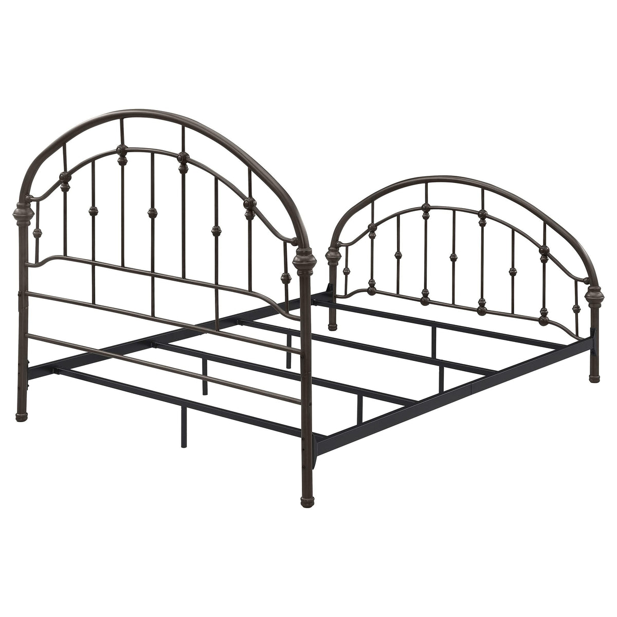 Cama Queen de metal con marco abierto Rowan, color bronce oscuro