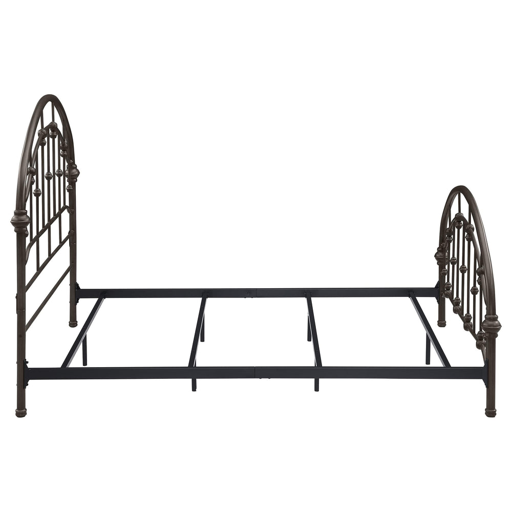 Cama Queen de metal con marco abierto Rowan, color bronce oscuro