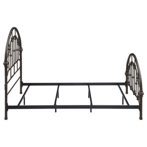 Cama Queen de metal con marco abierto Rowan, color bronce oscuro