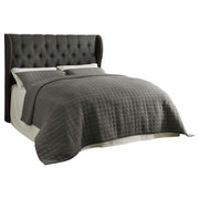 Murrieta Upholstered King Wingback Headboard Charcoal