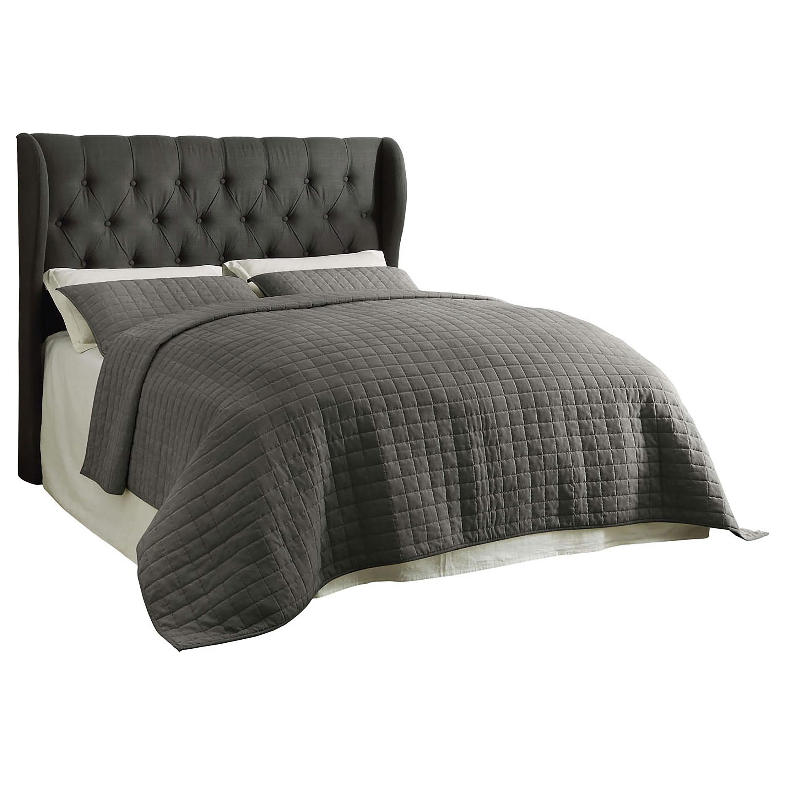 Murrieta Upholstered King Wingback Headboard Charcoal