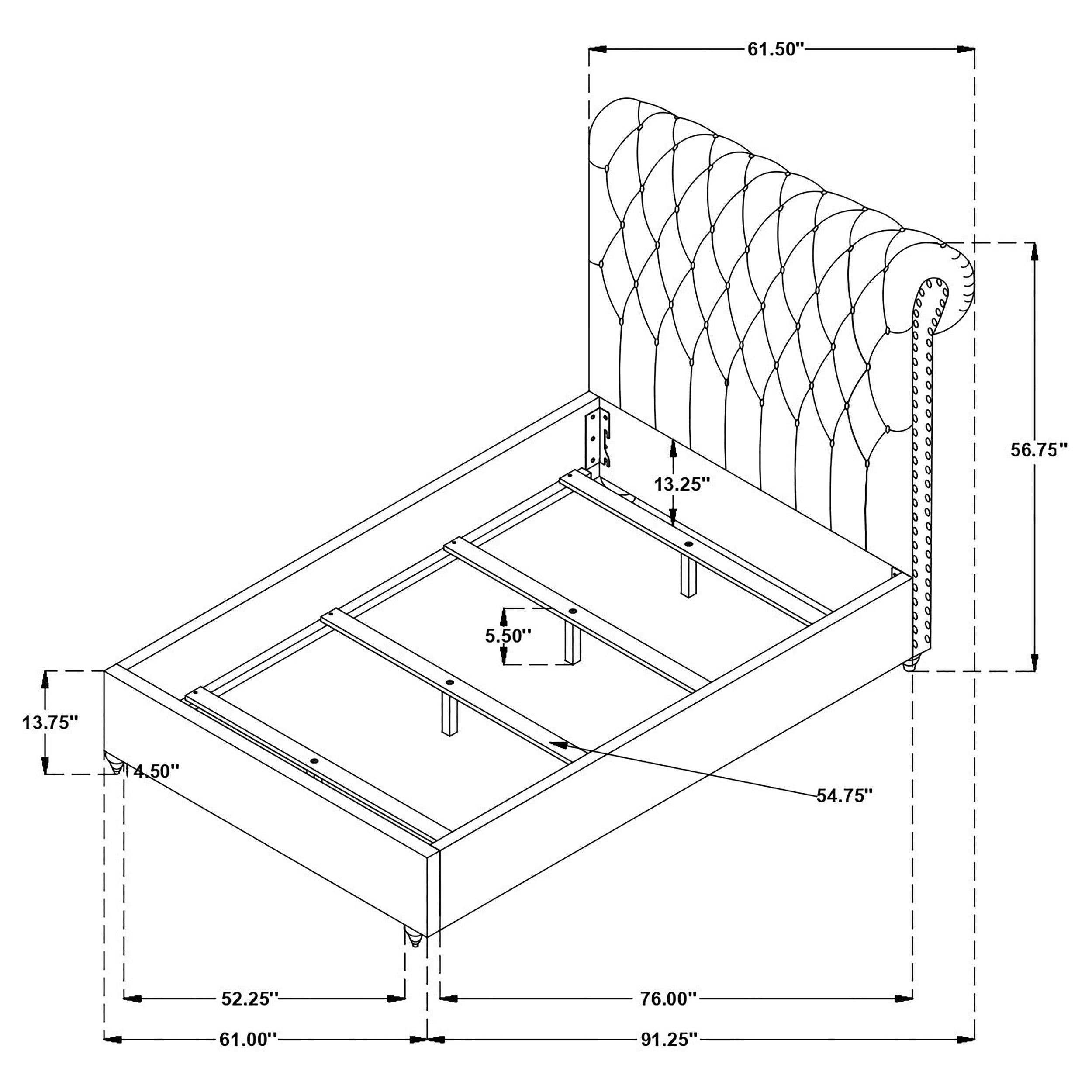 Devon 57-inch Upholstered Full Panel Bed Beige