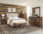 Devon 4-piece Eastern King Bedroom Set Beige and Oak