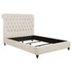 Cama Devon de 57 pulgadas tapizada con paneles en beige