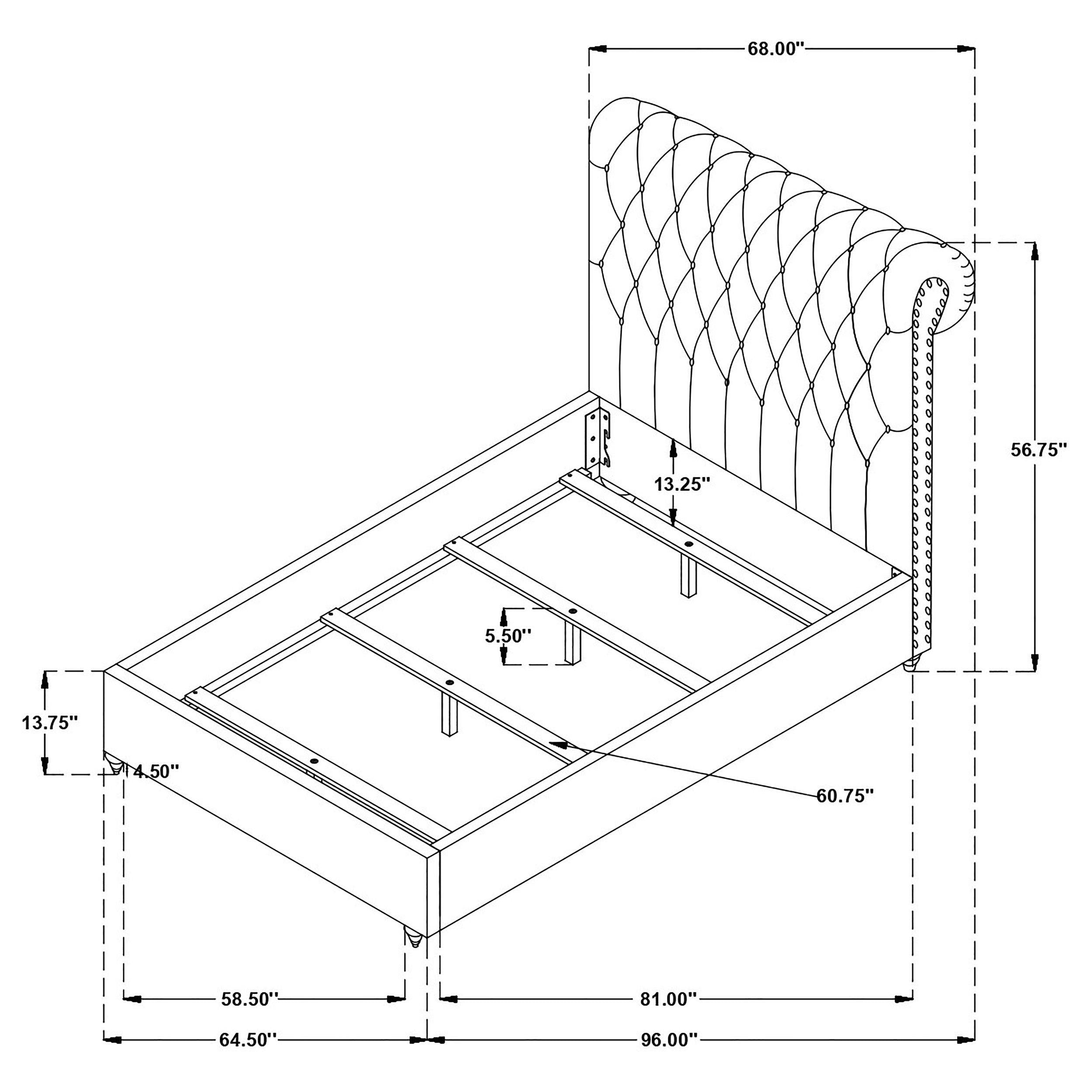 Devon 57-inch Upholstered Queen Panel Bed Beige
