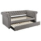 Cama de día individual tapizada Kepner con cama nido gris