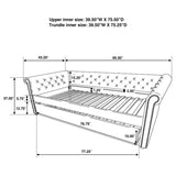 Cama de día individual tapizada Kepner con cama nido gris