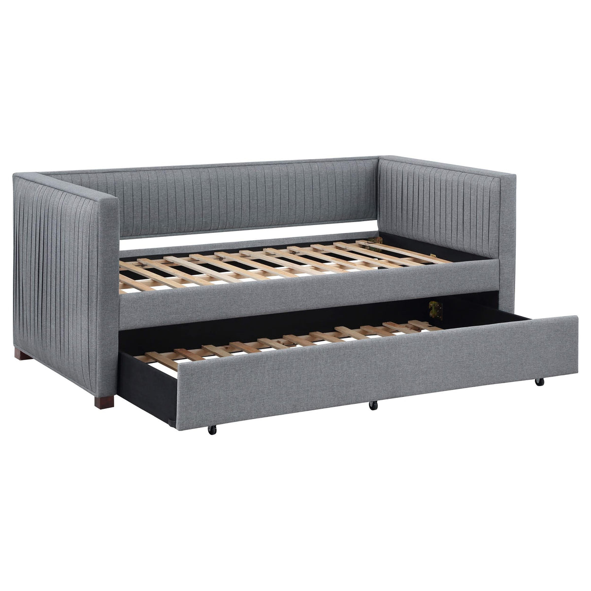 Sofá cama individual tapizado Brodie con cama nido gris