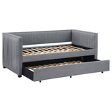 Sofá cama individual tapizado Brodie con cama nido gris