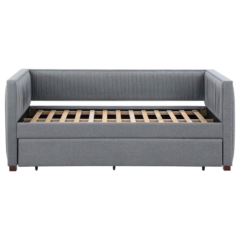Sofá cama individual tapizado Brodie con cama nido gris