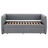 Sofá cama individual tapizado Brodie con cama nido gris
