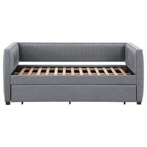 Sofá cama individual tapizado Brodie con cama nido gris