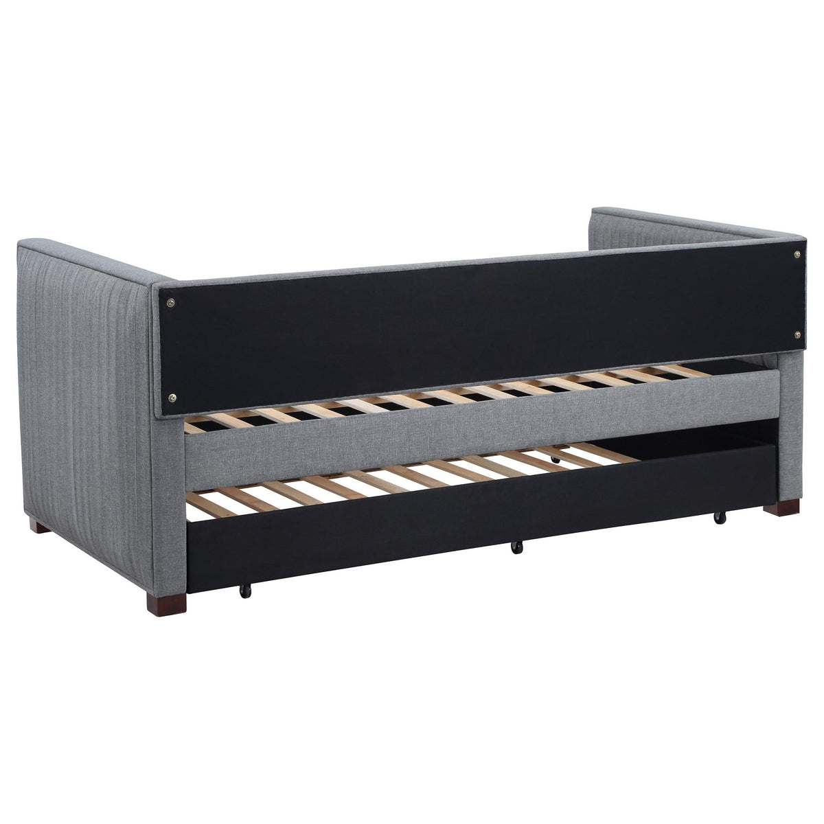 Sofá cama individual tapizado Brodie con cama nido gris