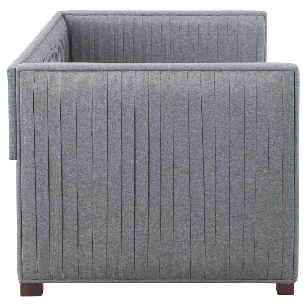 Sofá cama individual tapizado Brodie con cama nido gris