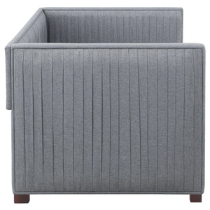 Sofá cama individual tapizado Brodie con cama nido gris