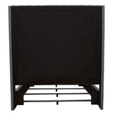 Cama King tapizada Camille con paneles en gris