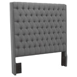 Cabecero tapizado Camille Queen con paneles en gris