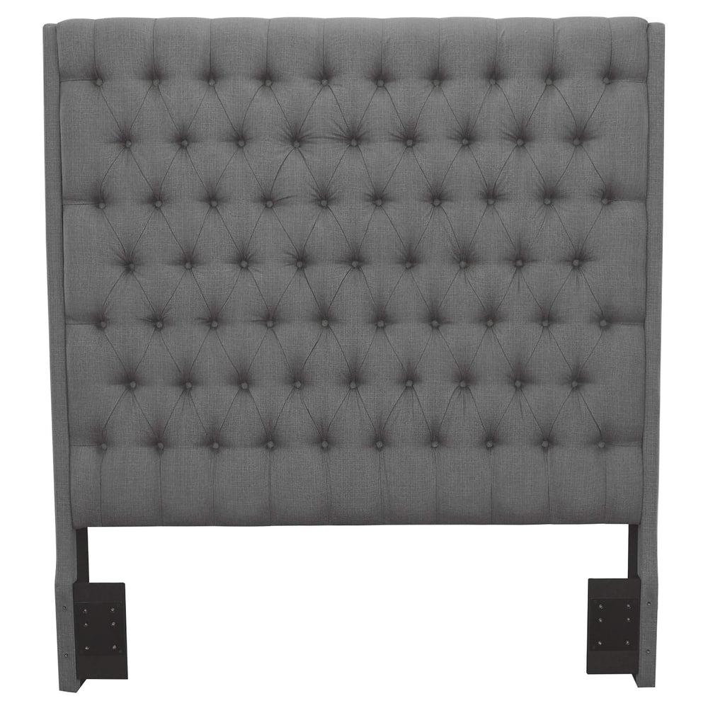 Cabecero tapizado Camille Queen con paneles en gris
