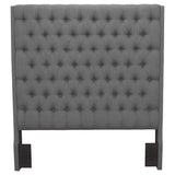 Cabecero tapizado Camille Queen con paneles en gris