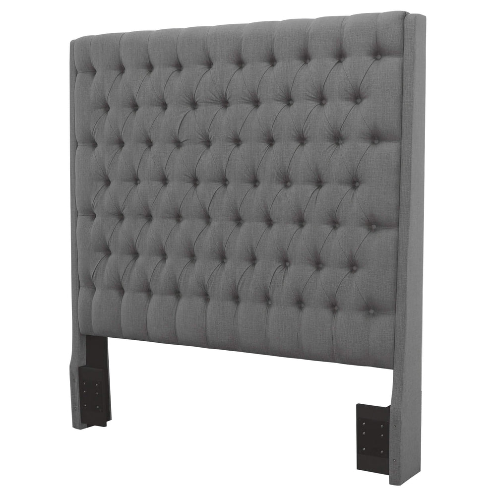 Cabecero tapizado Camille Queen con paneles en gris