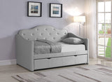 Sofá cama individual tapizado Elmore con cama nido, gris claro
