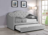 Sofá cama individual tapizado Elmore con cama nido, gris claro