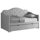 Sofá cama individual tapizado Elmore con cama nido, gris claro