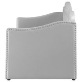 Sofá cama individual tapizado Elmore con cama nido, gris claro