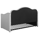Sofá cama individual tapizado Elmore con cama nido, gris claro