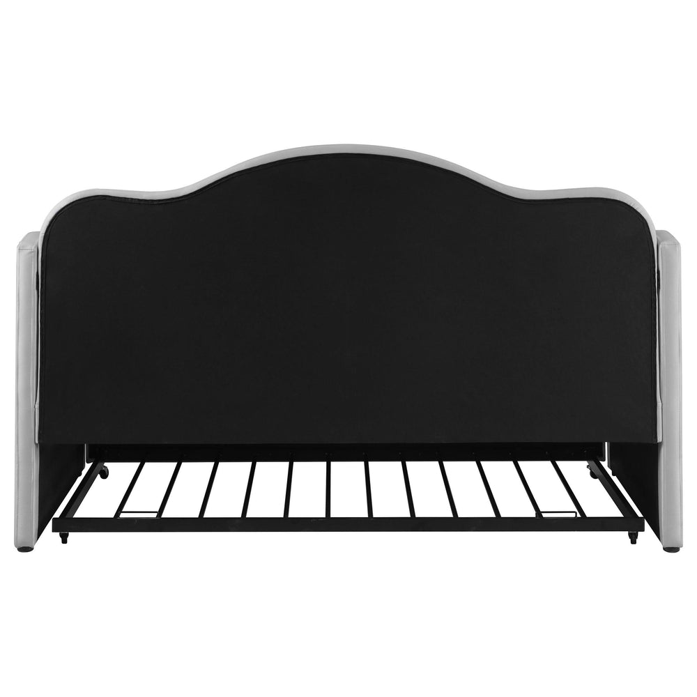 Sofá cama individual tapizado Elmore con cama nido, gris claro