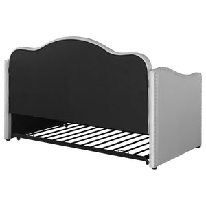 Sofá cama individual tapizado Elmore con cama nido, gris claro