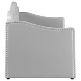 Sofá cama individual tapizado Elmore con cama nido, gris claro