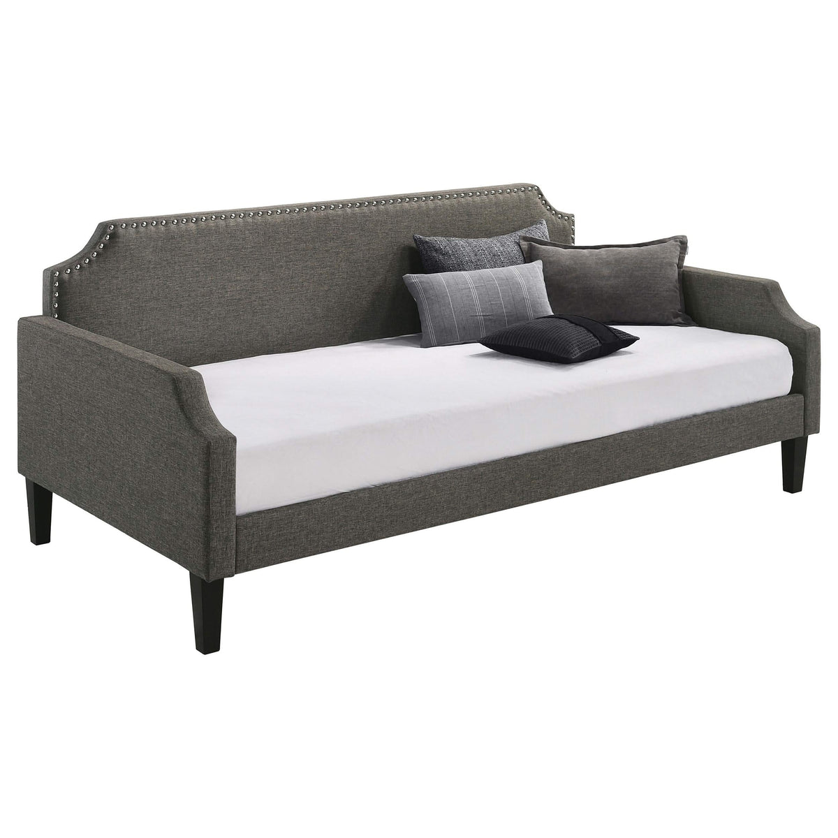 Sofá cama individual tapizado Livia gris