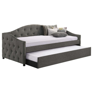 Sofá cama individual tapizado Sadie con cama nido gris