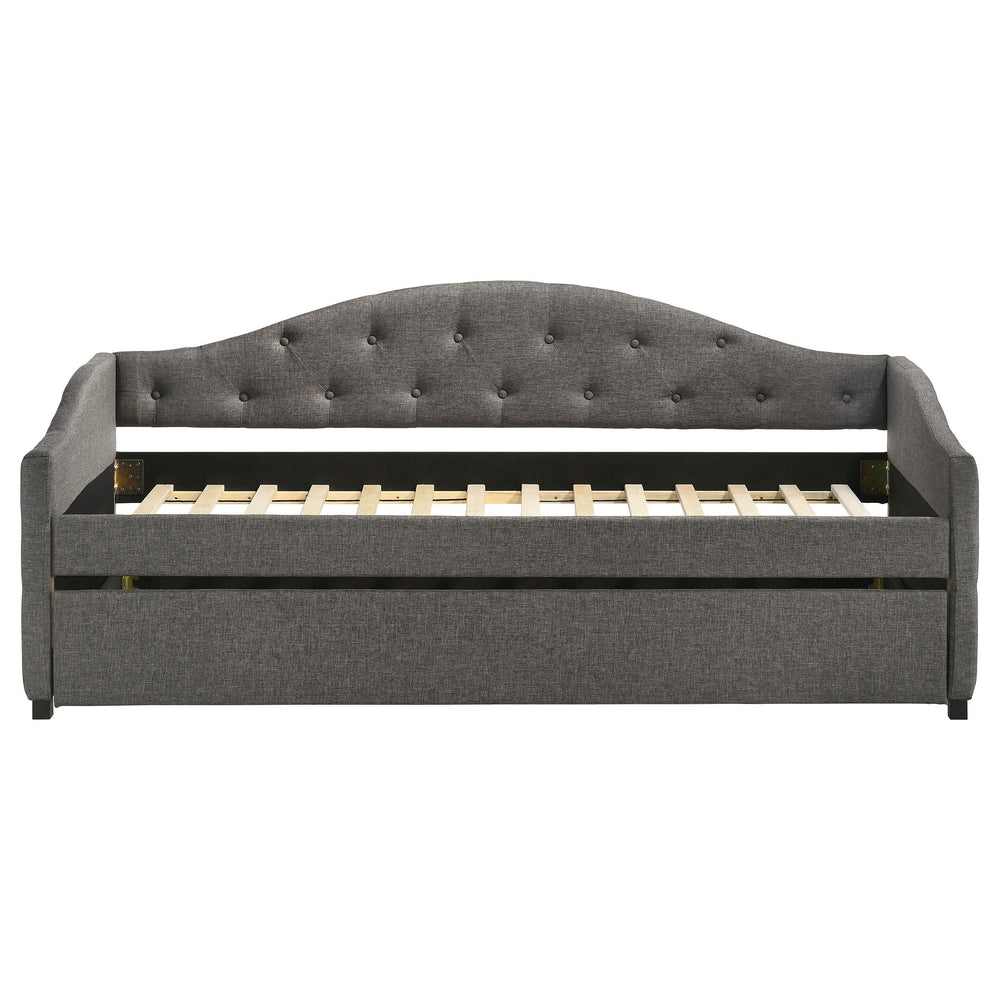 Sofá cama individual tapizado Sadie con cama nido gris