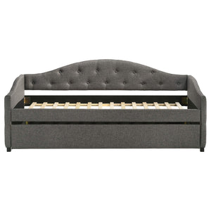 Sofá cama individual tapizado Sadie con cama nido gris