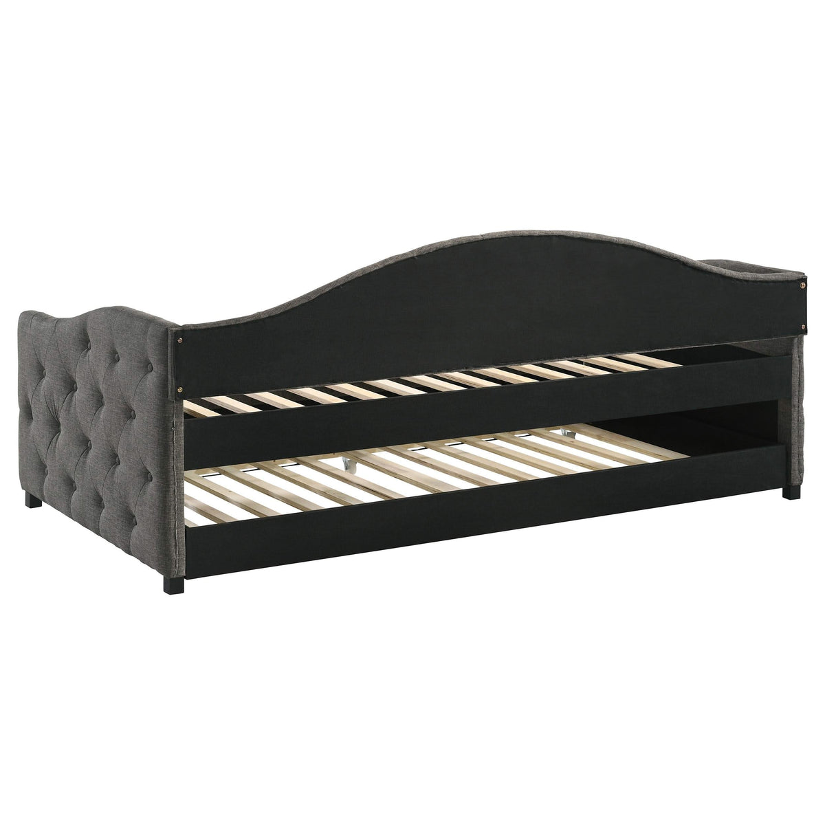 Sofá cama individual tapizado Sadie con cama nido gris