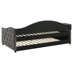 Sofá cama individual tapizado Sadie con cama nido gris