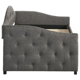 Sofá cama individual tapizado Sadie con cama nido gris