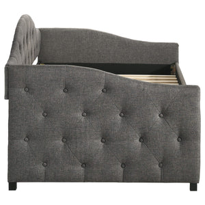 Sofá cama individual tapizado Sadie con cama nido gris