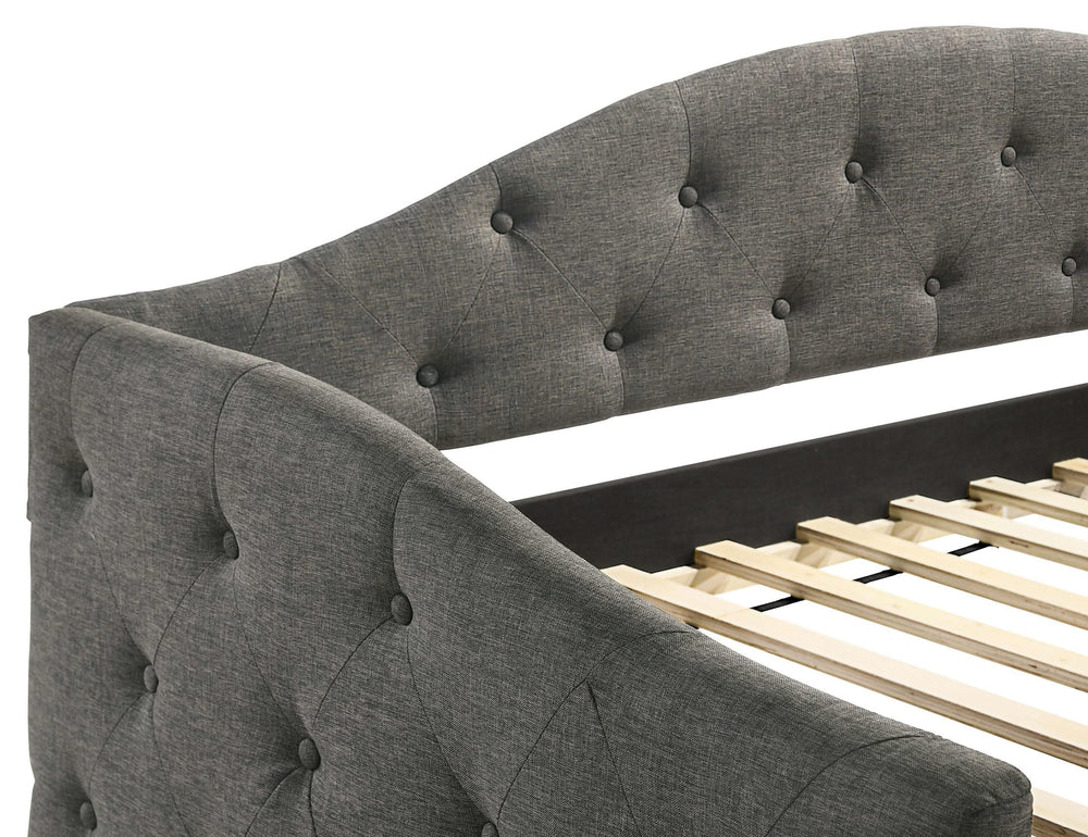 Sofá cama individual tapizado Sadie con cama nido gris