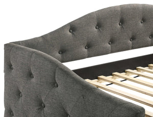 Sofá cama individual tapizado Sadie con cama nido gris