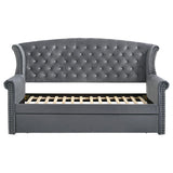 Cama de día tapizada Scarlett Twin con cama nido gris