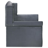Cama de día tapizada Scarlett Twin con cama nido gris