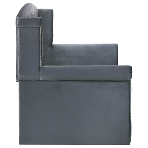 Cama de día tapizada Scarlett Twin con cama nido gris